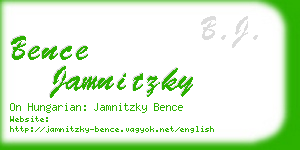 bence jamnitzky business card